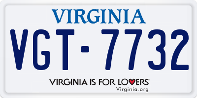 VA license plate VGT7732