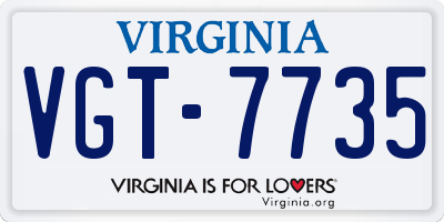 VA license plate VGT7735