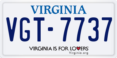 VA license plate VGT7737