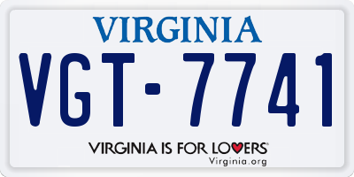 VA license plate VGT7741