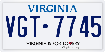 VA license plate VGT7745