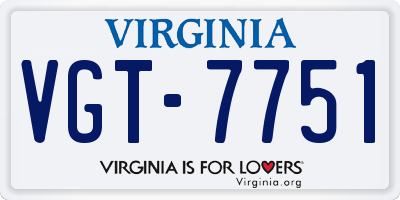 VA license plate VGT7751