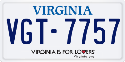 VA license plate VGT7757