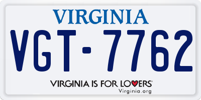 VA license plate VGT7762