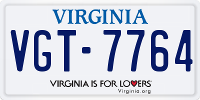 VA license plate VGT7764
