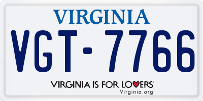 VA license plate VGT7766
