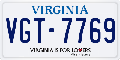 VA license plate VGT7769