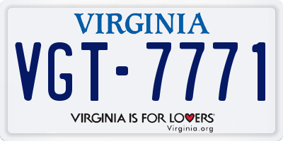 VA license plate VGT7771