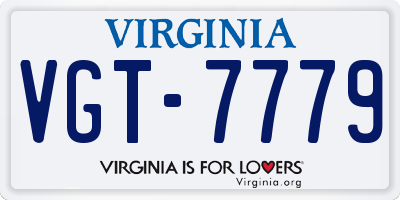 VA license plate VGT7779