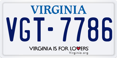 VA license plate VGT7786