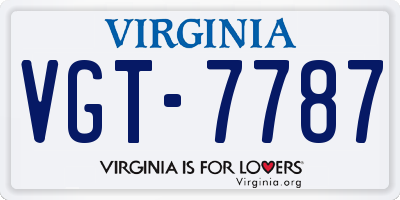VA license plate VGT7787