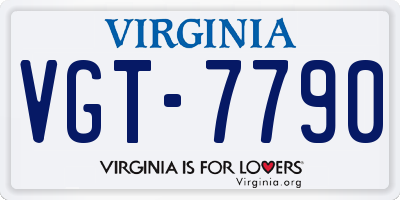 VA license plate VGT7790