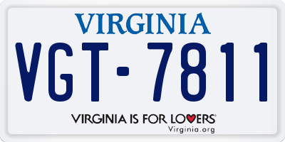 VA license plate VGT7811