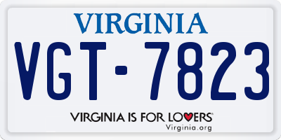 VA license plate VGT7823