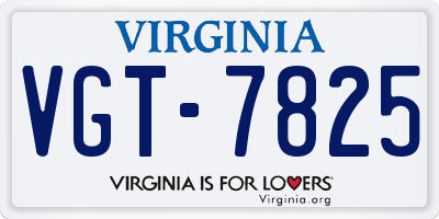 VA license plate VGT7825