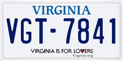 VA license plate VGT7841