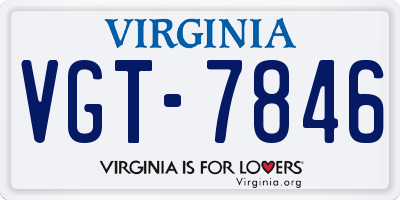 VA license plate VGT7846