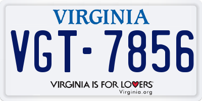VA license plate VGT7856
