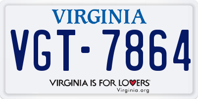 VA license plate VGT7864