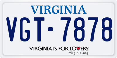 VA license plate VGT7878