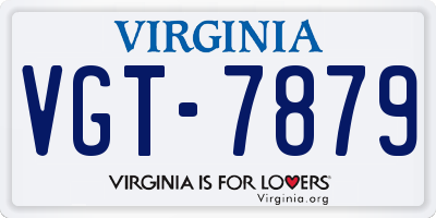 VA license plate VGT7879