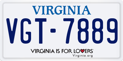 VA license plate VGT7889