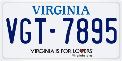 VA license plate VGT7895