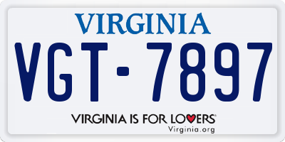 VA license plate VGT7897