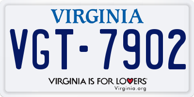 VA license plate VGT7902