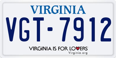 VA license plate VGT7912