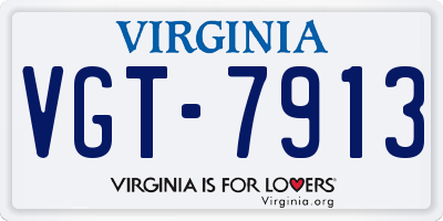 VA license plate VGT7913