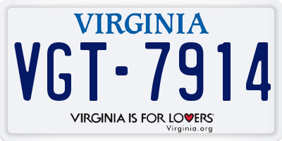 VA license plate VGT7914