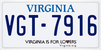 VA license plate VGT7916