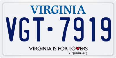 VA license plate VGT7919