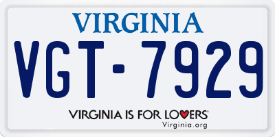 VA license plate VGT7929