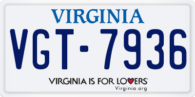 VA license plate VGT7936