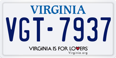 VA license plate VGT7937