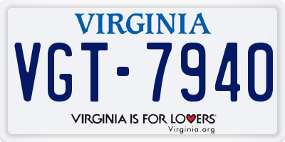 VA license plate VGT7940
