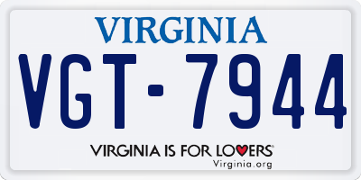 VA license plate VGT7944
