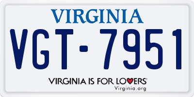 VA license plate VGT7951