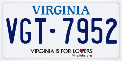 VA license plate VGT7952