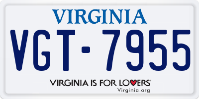 VA license plate VGT7955