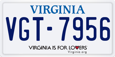 VA license plate VGT7956