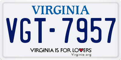 VA license plate VGT7957