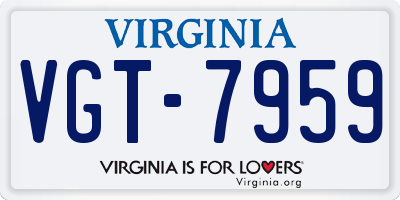 VA license plate VGT7959