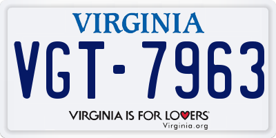 VA license plate VGT7963