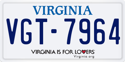 VA license plate VGT7964