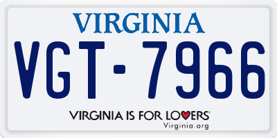 VA license plate VGT7966