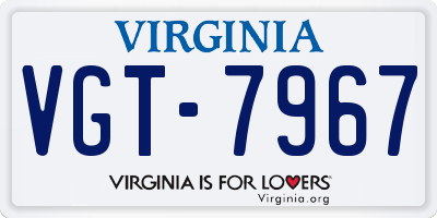 VA license plate VGT7967