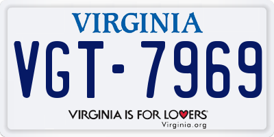 VA license plate VGT7969